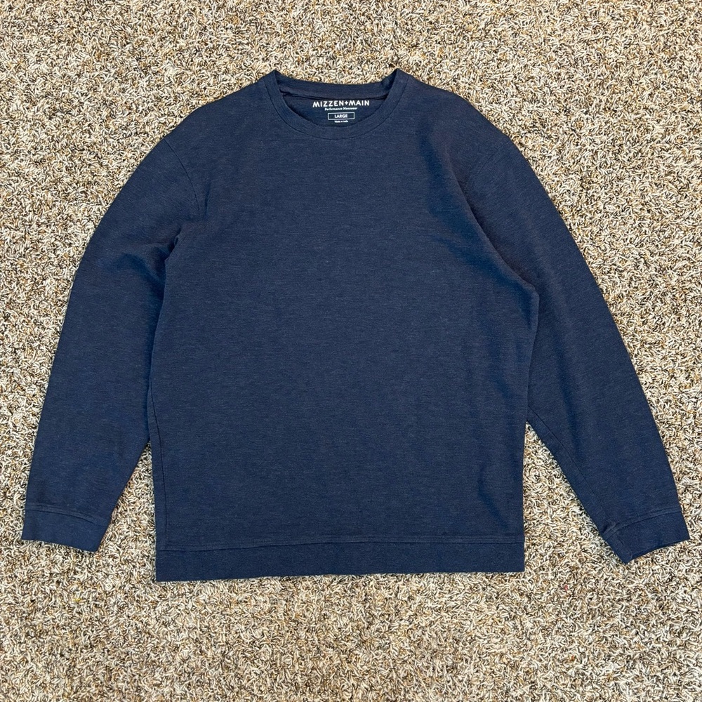 Mizzen+Main Classic Navy Crewneck Sweater